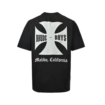 RHUDE Boys cross print short sleeves