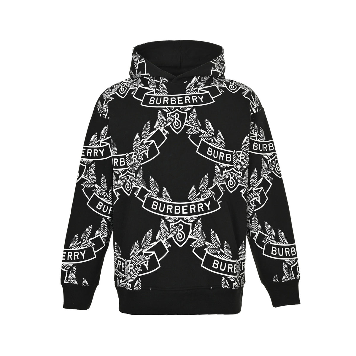 Burberry 25Fw classic wheat ear letters all over printed hooded sweatshirt