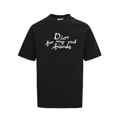 Dior 26ss signature letter embroidered short sleeves