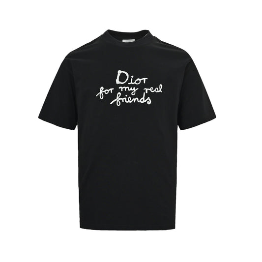 Dior 26ss signature letter embroidered short sleeves