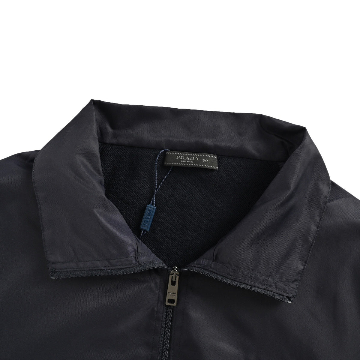 Prada 25Fw triangle logo nylon knitted patchwork jacket