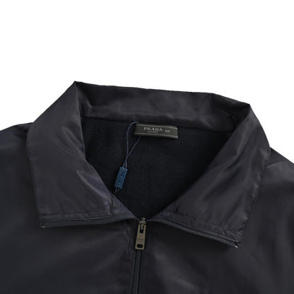 Prada 25Fw triangle logo nylon knitted patchwork jacket