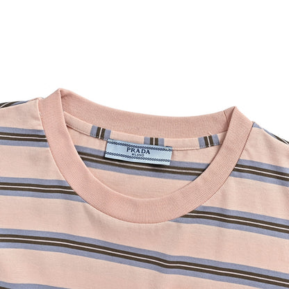 Prada light pink striped pocket label long sleeves