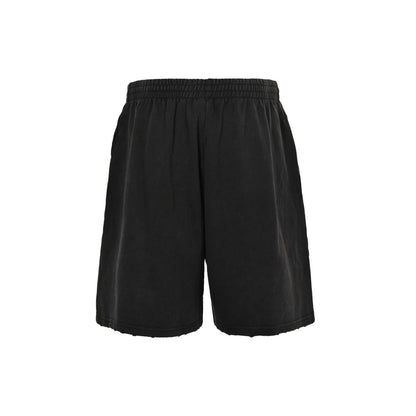 Balenciaga/Balanciaga 25ss wheat double B red label embroidered washed shorts