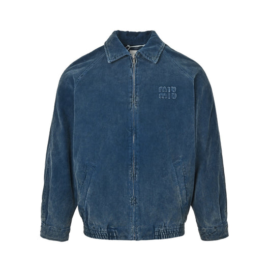 Miu Miu 25Fw washed distressed corduroy cotton jacket
