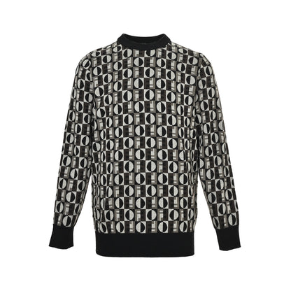 Fendi OPTICA full round label jacquard knitted sweater