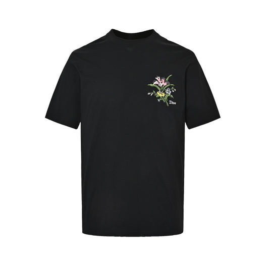 Dior 26ss floral logo embroidered short sleeves