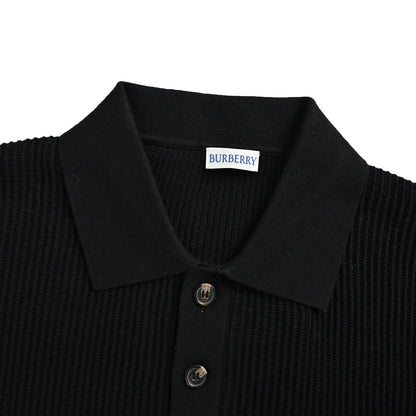 Burberry Side fine plaid knitted Polo short sleeves