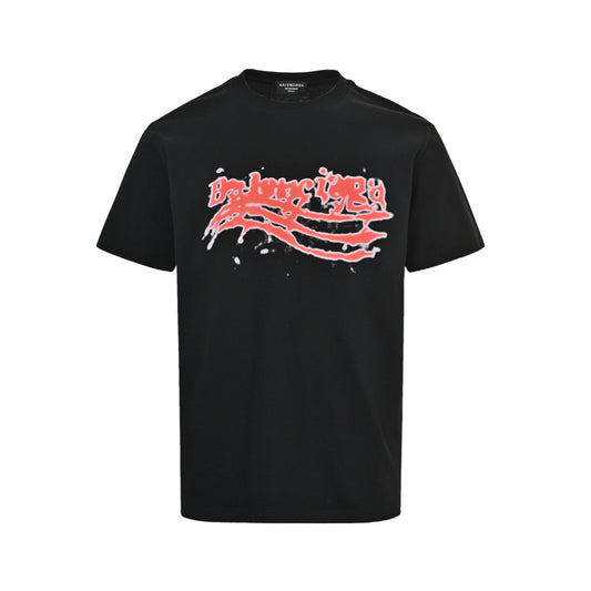Balenciaga Blurred letters Coke printed short sleeves