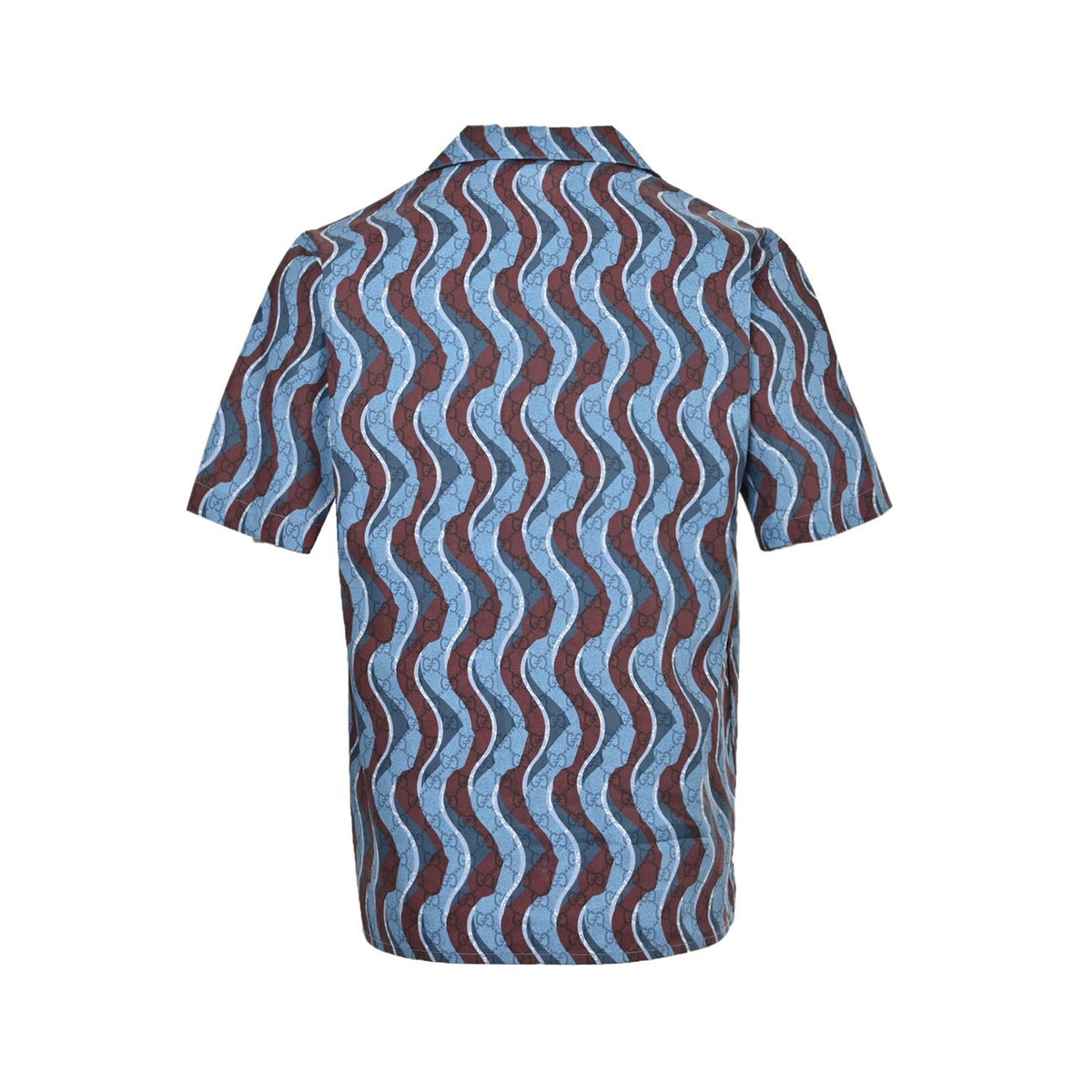 Gucci 25ss all-over dark pattern snake-shaped short-sleeved shirt