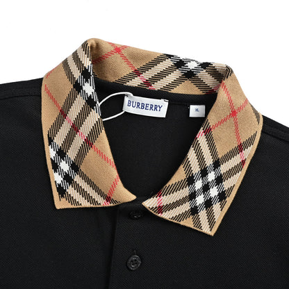 Burberry collar plaid Polo short sleeves