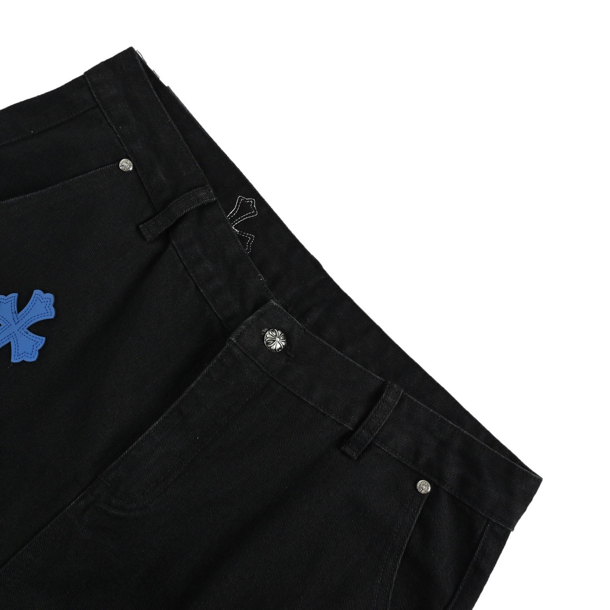 Chrome Hearts/Chrome Heart cross patch embroidered washed jeans