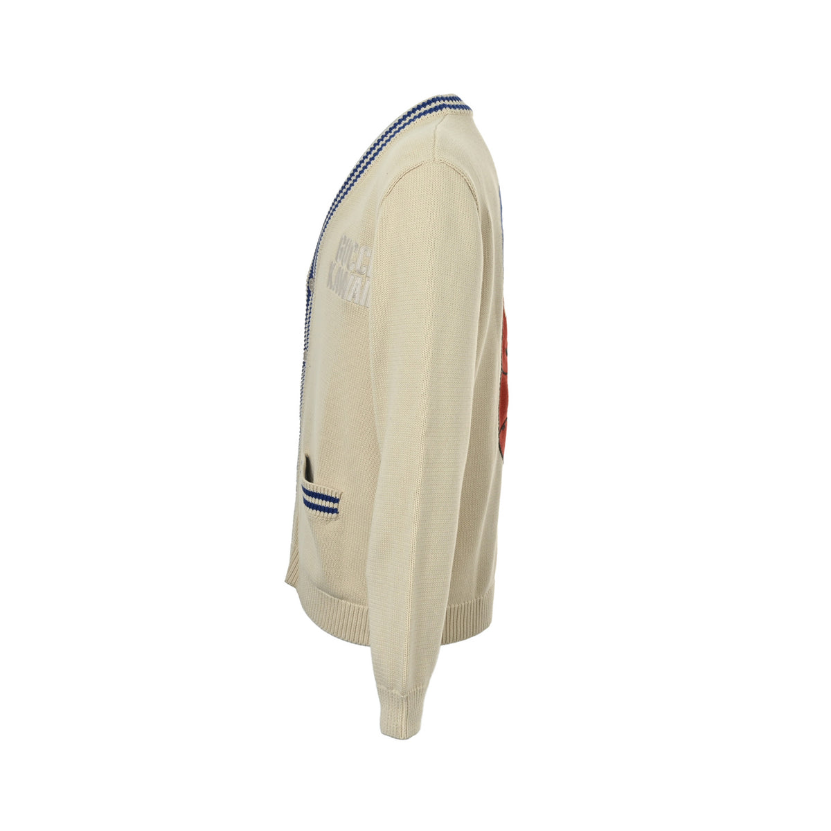 Gucci back cat pattern knitted cardigan sweater