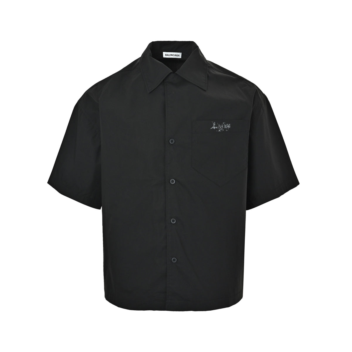 Balenciaga 26ss Gothic letter print suit short-sleeved shirt
