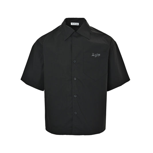 Balenciaga 26ss Gothic letter print suit short-sleeved shirt