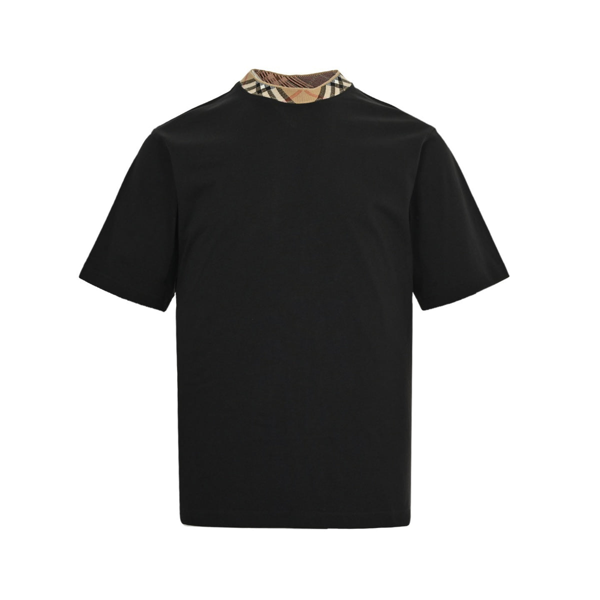 Burberry 25ss plaid collar splicing short sleeves