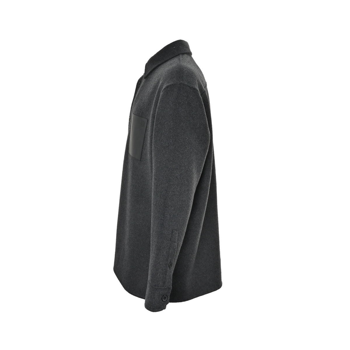 Loewe/Luo Yiwei leather pocket wool coat