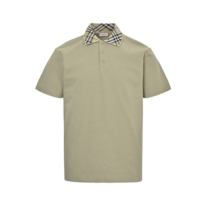 Burberry 25ss plaid collar Polo short sleeves