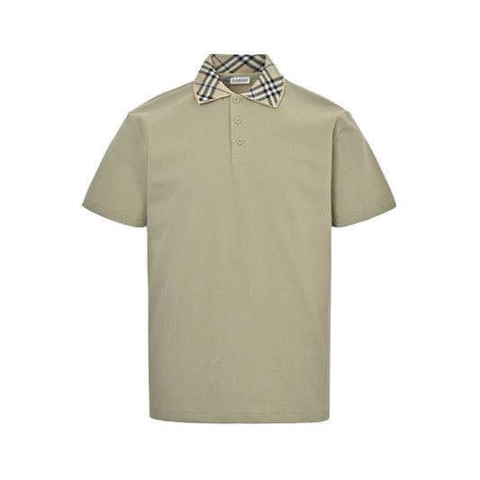 Burberry 25ss plaid collar Polo short sleeves
