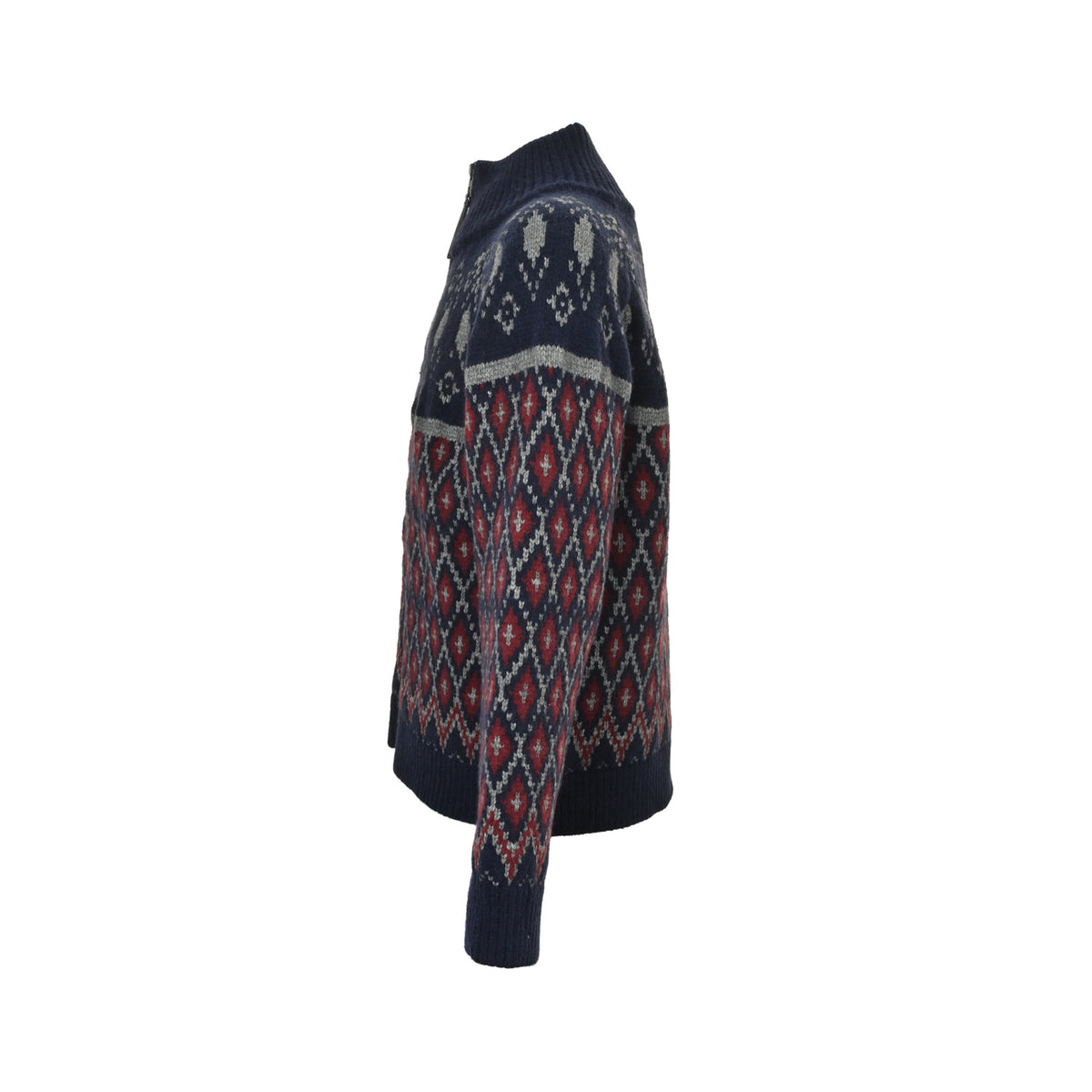 Loewe/Luo Yiwei full geometric round neck zipper knitted sweater jacket