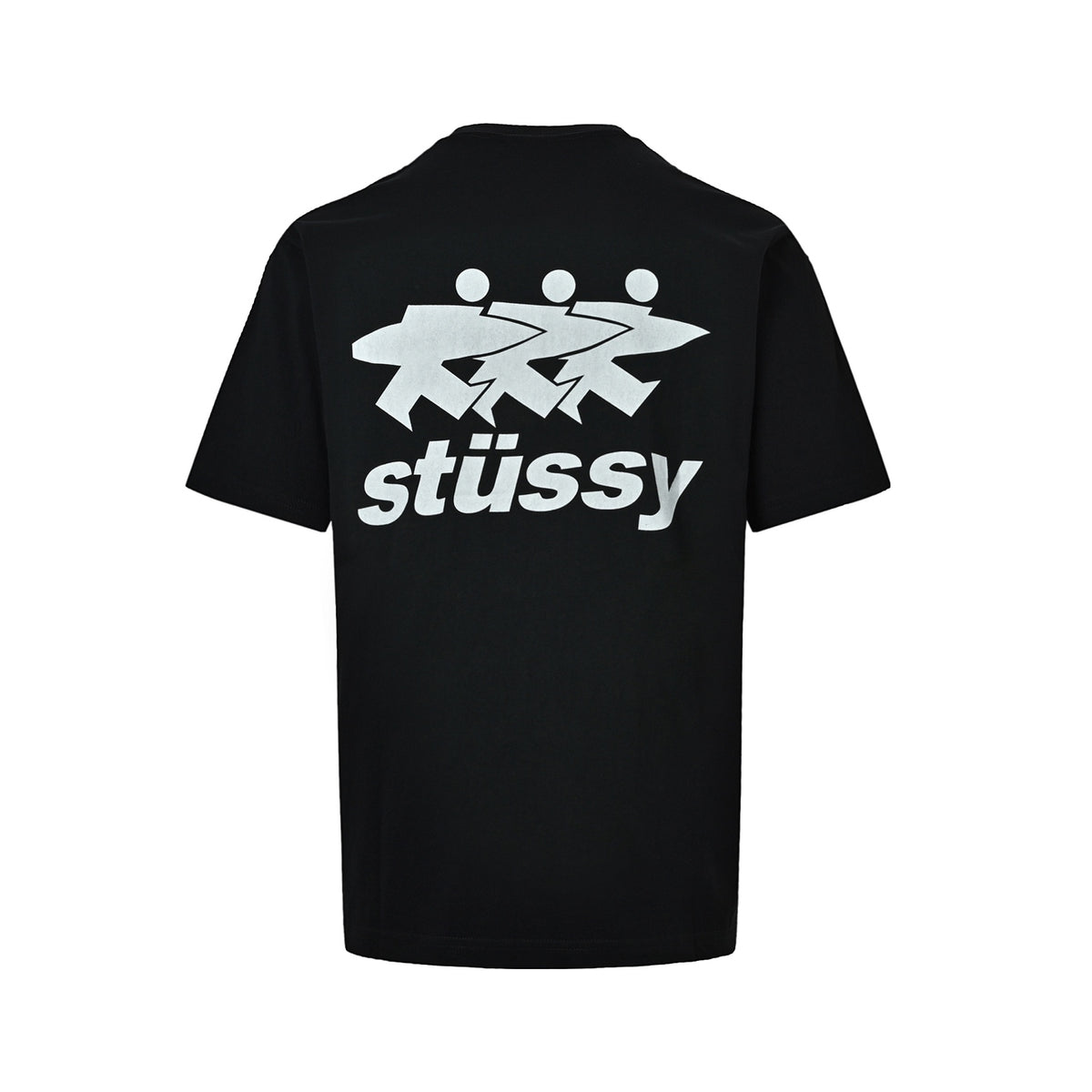 Stussy large printed round neck short sleeves on the back