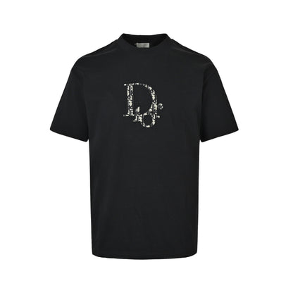Dior patch letter logo embroidered short sleeves