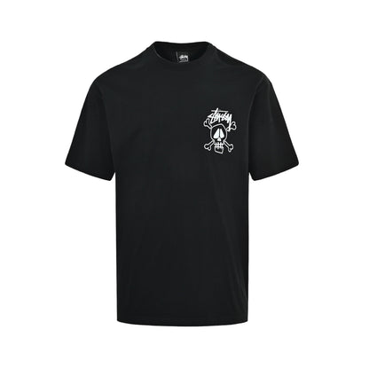 Stussy skull print round neck short sleeves