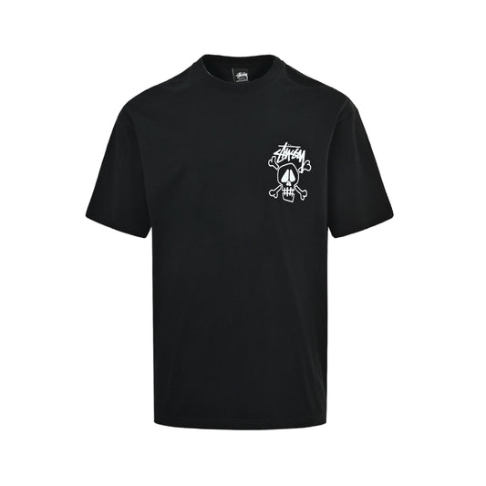 Stussy skull print round neck short sleeves