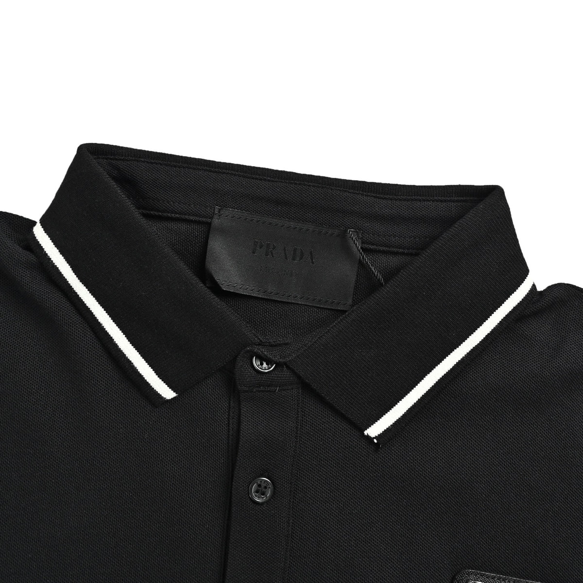 Prada 25ss black striped Polo short sleeves