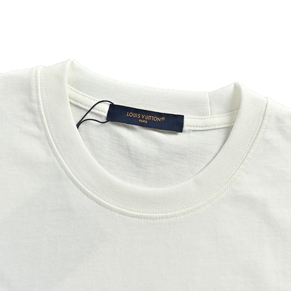 Louis Vuitton 26ss leather chest label short sleeves