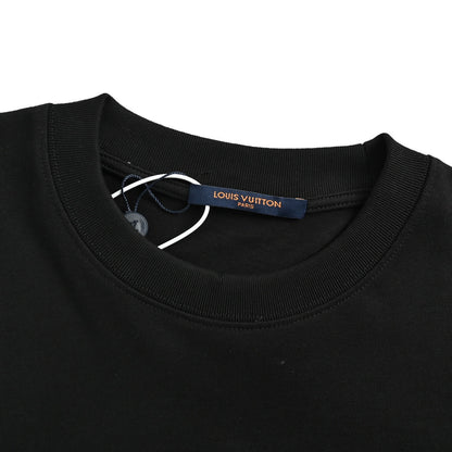 Louis Vuitton 26ss short sleeves with dark logo embroidery on the front and back