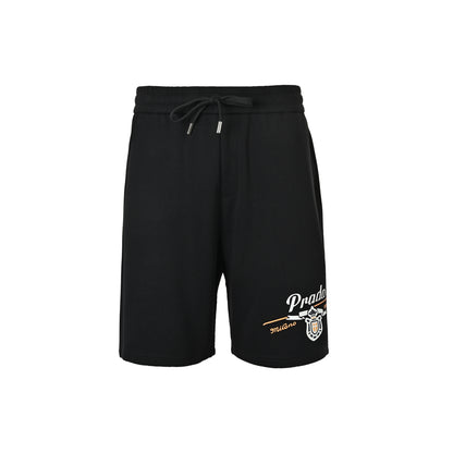 Prada 26ss emblem letter embroidered shorts