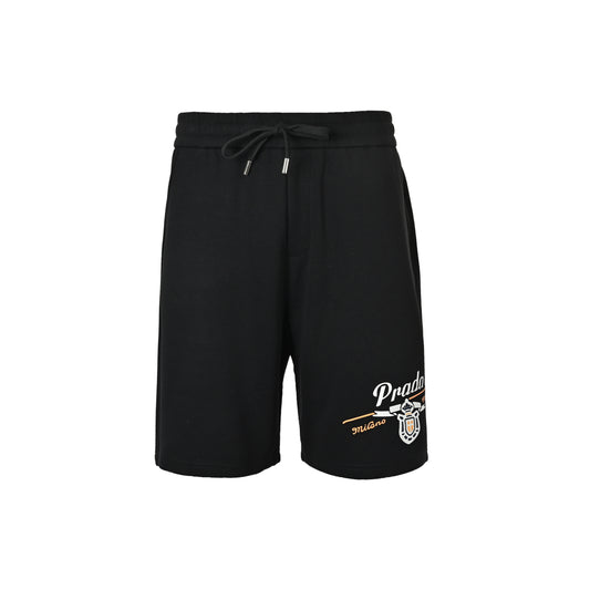 Prada 26ss emblem letter embroidered shorts