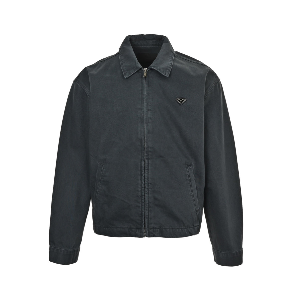 Prada 25Fw triangle zipper denim jacket