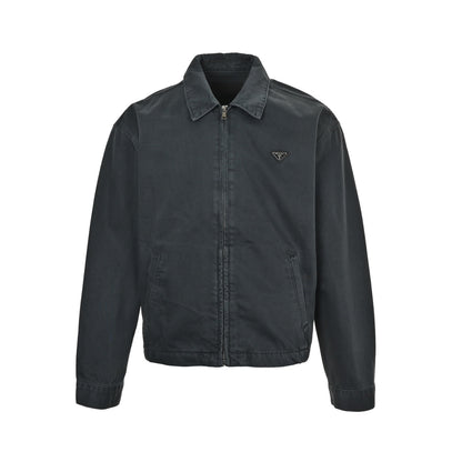 Prada 25Fw triangle zipper denim jacket