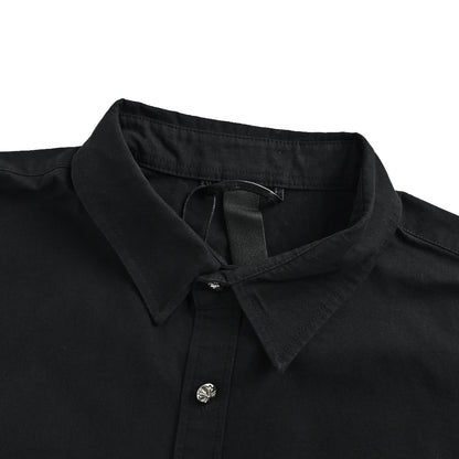 Chrome Hearts cuffs cross leather label long-sleeved shirt