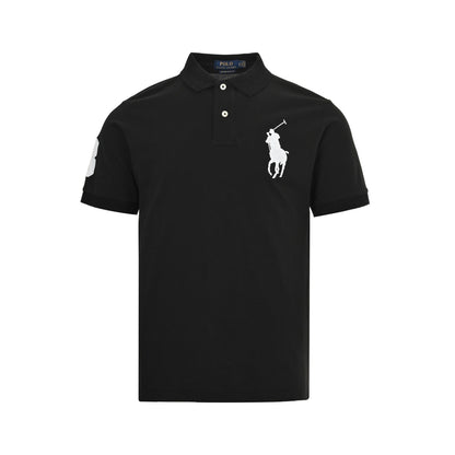 RALPH LAUREN large logo embroidered POLO short sleeves