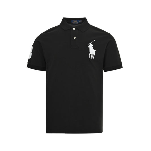 RALPH LAUREN large logo embroidered POLO short sleeves