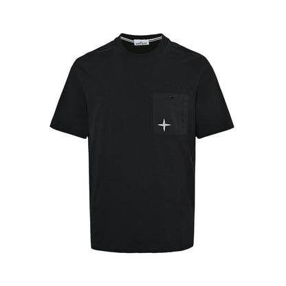 Stone Island chest pocket round neck short sleeves