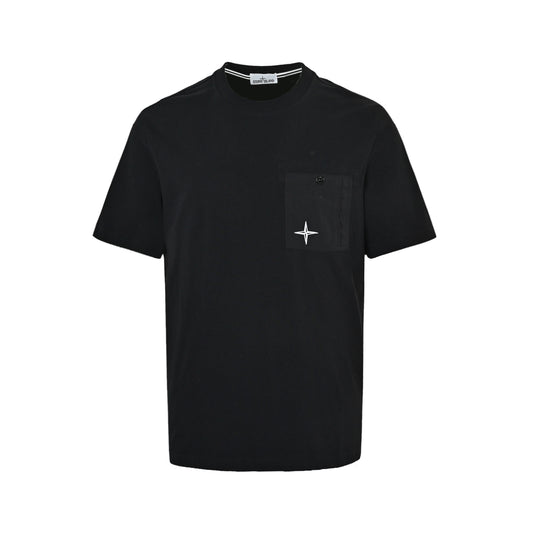 Stone Island chest pocket round neck short sleeves