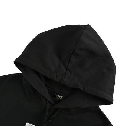 Fendi 25Fw three-dimensional mesh double F embroidered hooded sweatshirt