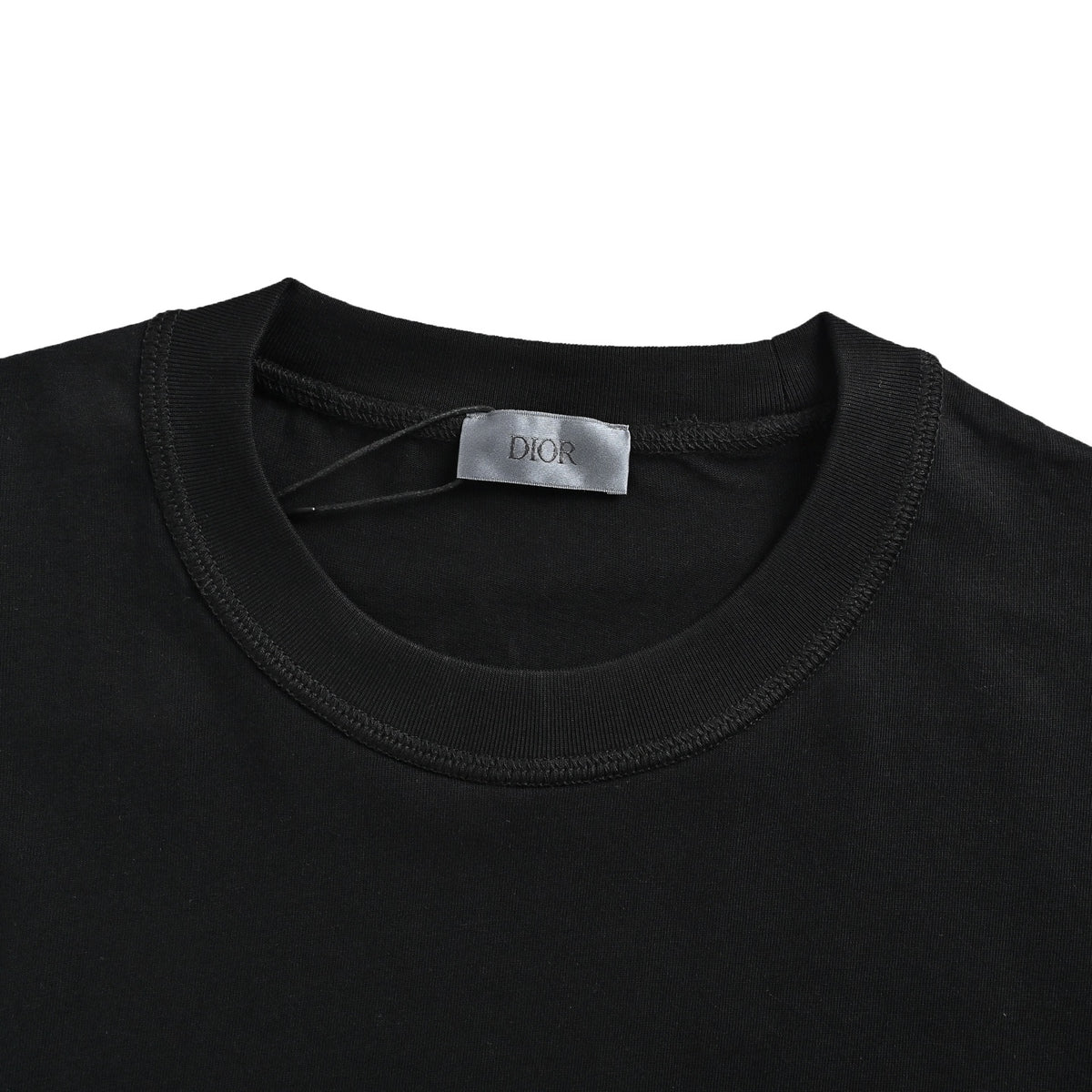 Dior short sleeves with silver thread embroidered letters on the left chest