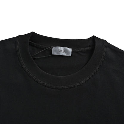 Dior short sleeves with silver thread embroidered letters on the left chest