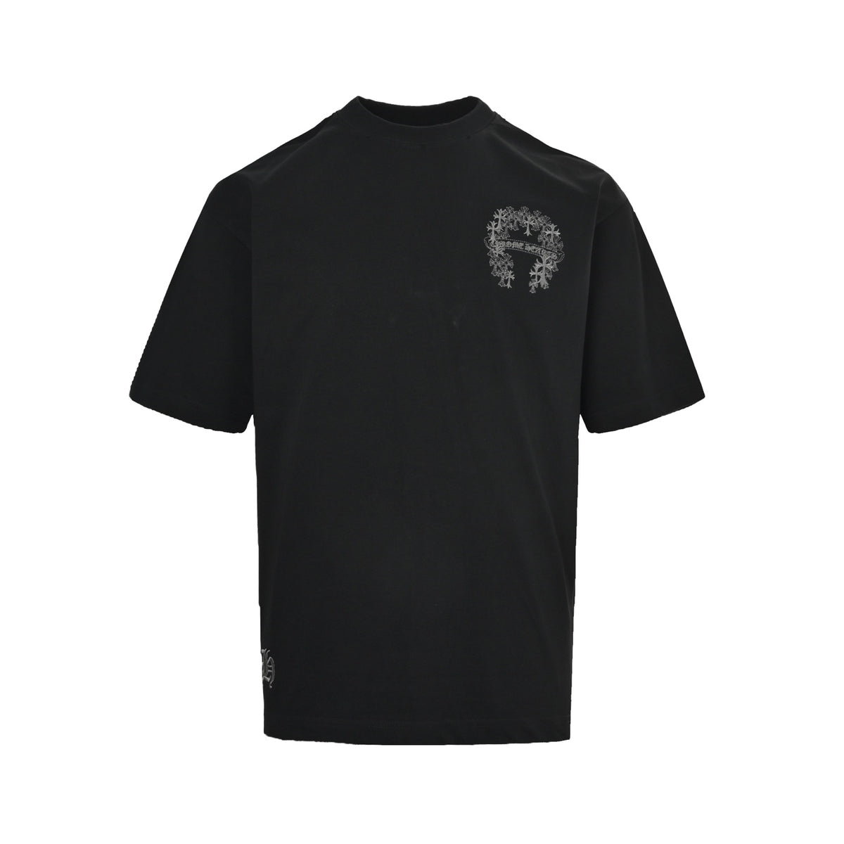 Chrome Hearts/Chrome Heart Cross Flower Cluster Embroidered Short Sleeve