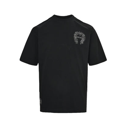 Chrome Hearts/Chrome Heart Cross Flower Cluster Embroidered Short Sleeve