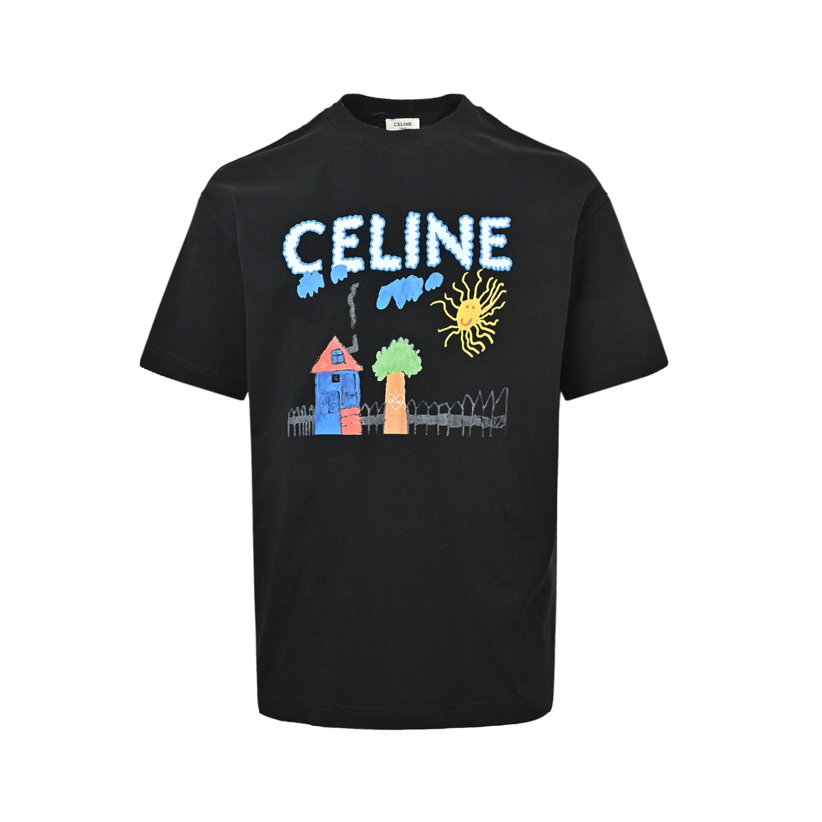 CELINE 26ss hand-painted comic print short sleeves
