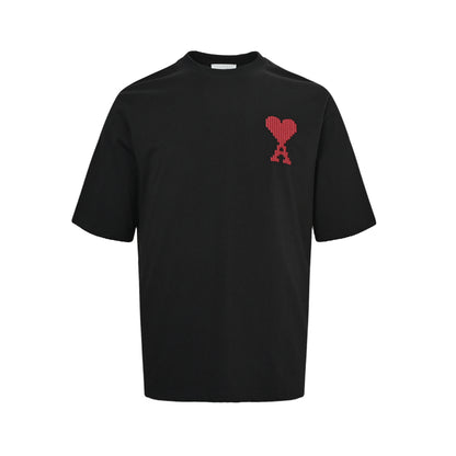 Ami Paris woven love embroidered short sleeves