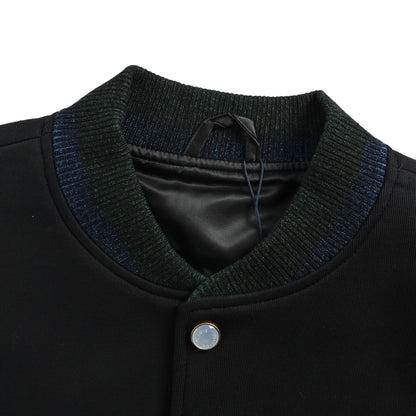 Louis Vuitton black and white leather baseball jacket