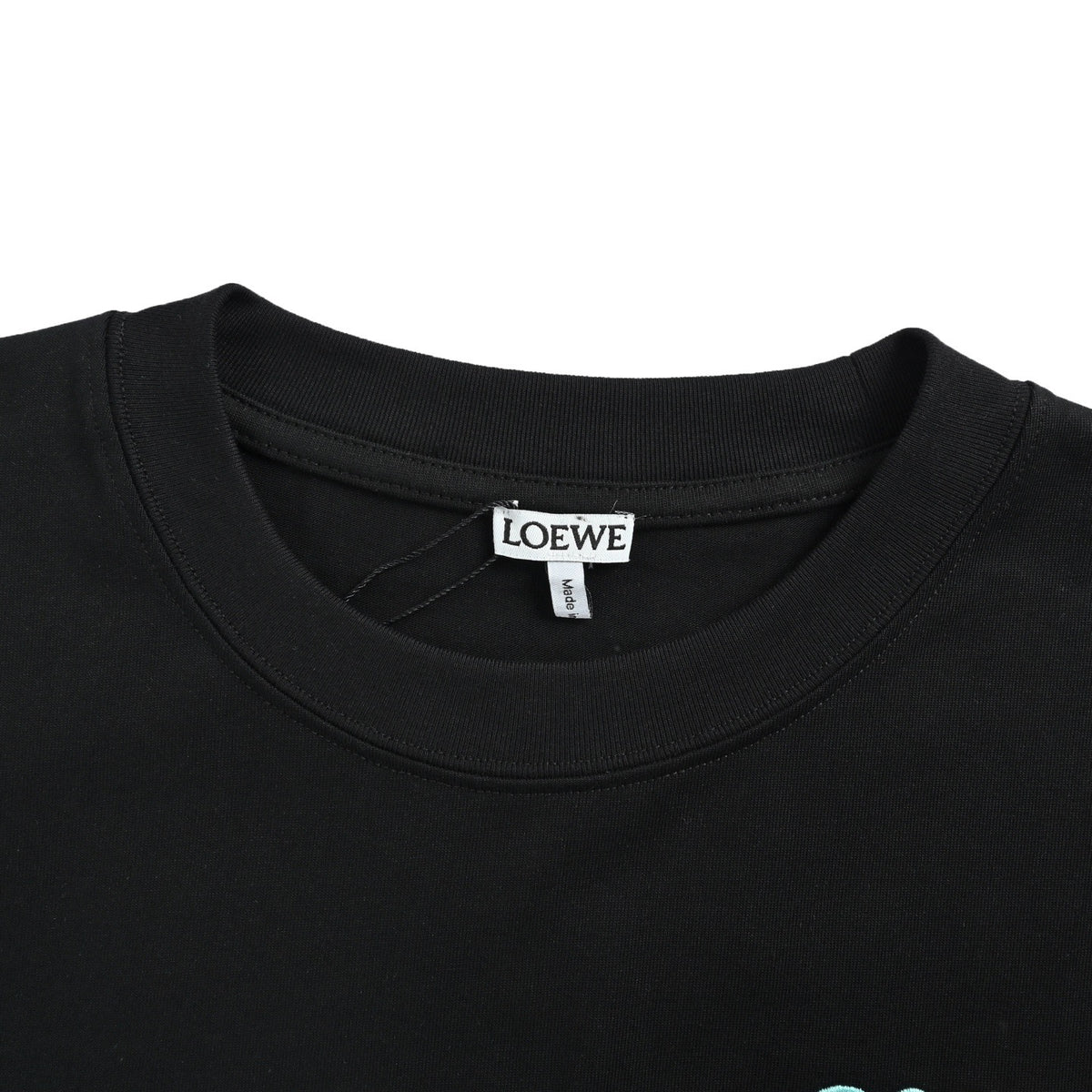 Loewe/Luo Yiwei 26ss contrasting color embroidered letter logo short sleeves