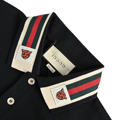 Gucci 22ss collar red and green webbing Polo short sleeves